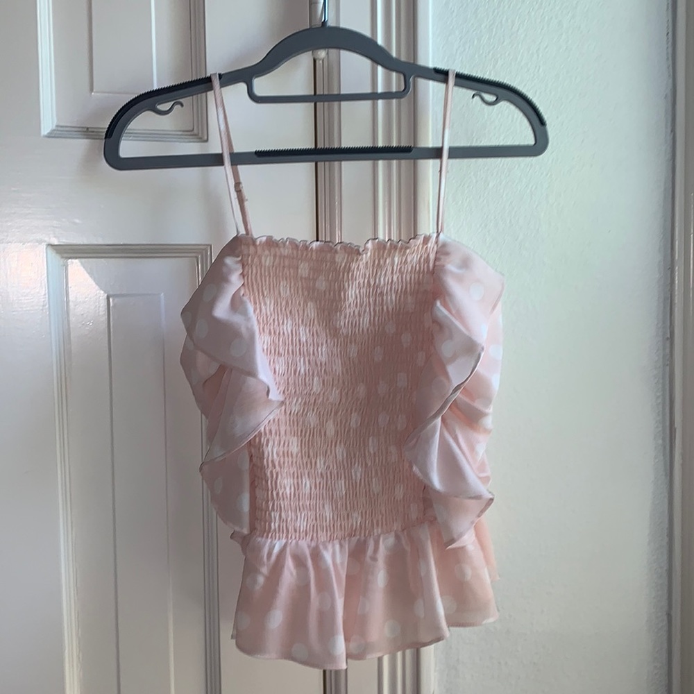 Polka Dot Pink Blouse